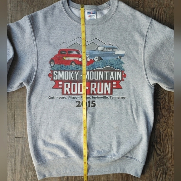 Smokey Mountain Rod Run Crew Neck Sweatshirt Mens Sz Small Classic Cars Jerzees - Picture 6 of 15
